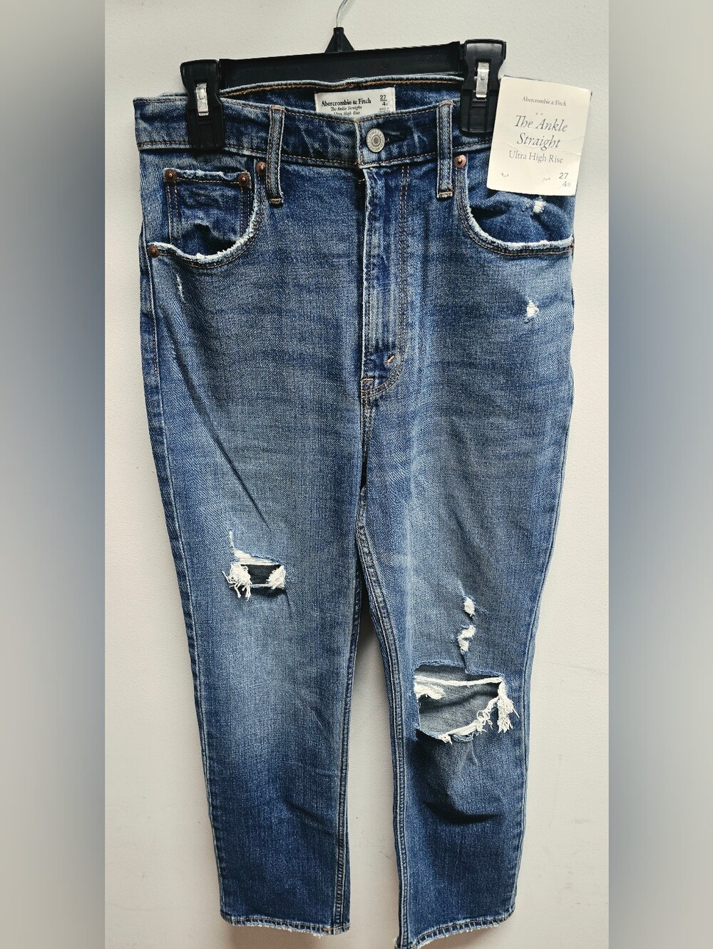 NEW WITH TAGS -Abercrombie & Fitch Distressed Medium Straight Jeans